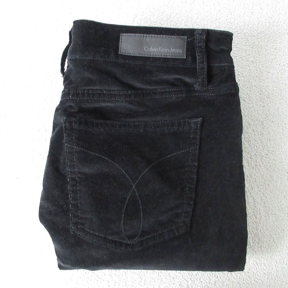 Calvin Klein Jeans Corduroy Pants Womens 10/32 Ultimate Skinny Black Stretch